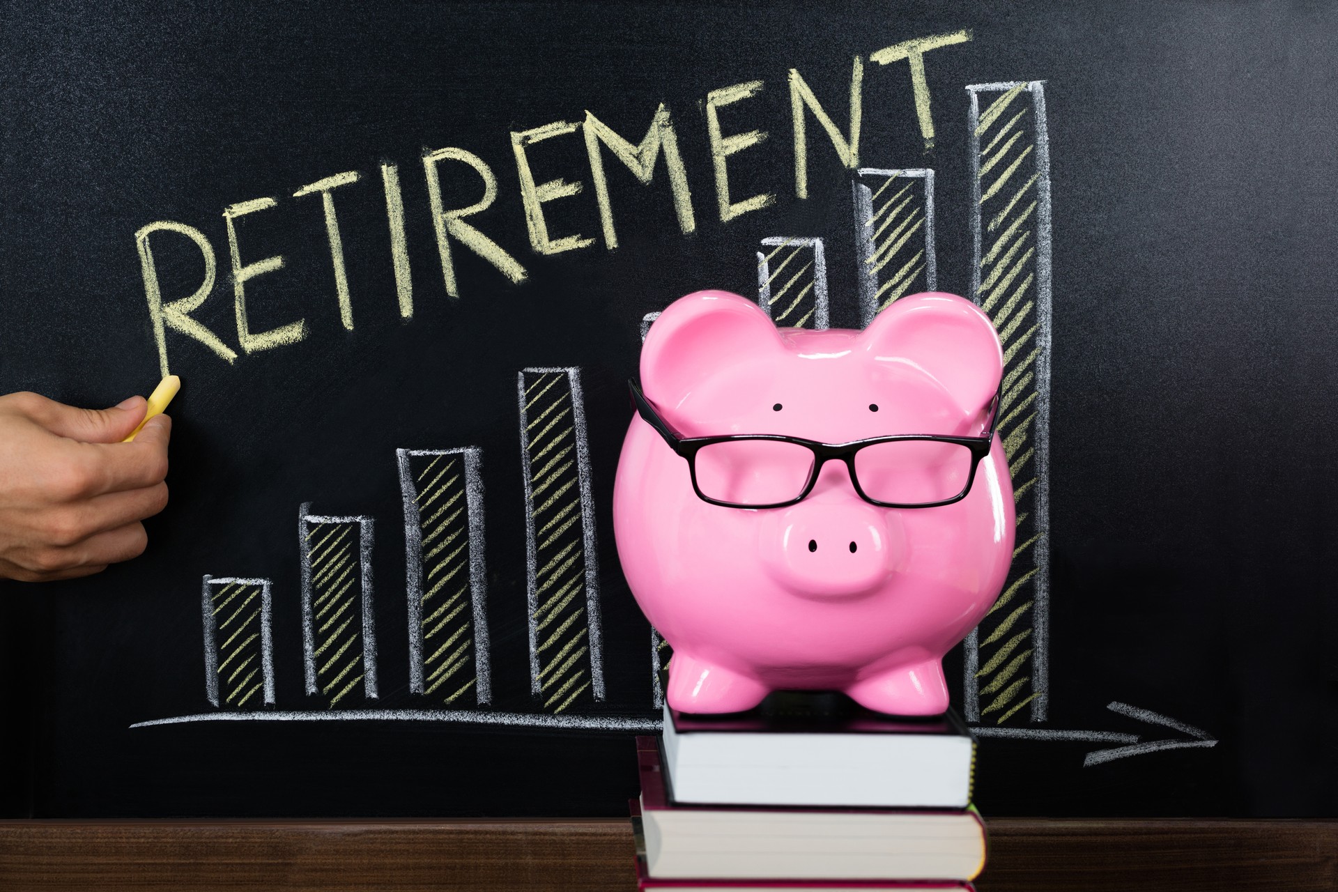 Retirement Plan Concept On Blackboard